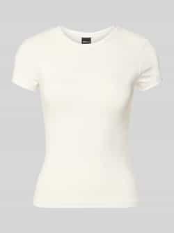 Gina Tricot T-shirt van een mix van viscose en elastaan met ronde hals