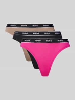 HUGO underwear T-string TRIPLET THONG STRIPE met logo-opschrift op de band (set 3 stuks 3)