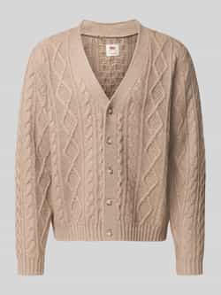 Levi's Gebreid jack met kabelpatroon model 'FUNGI HEATHER'
