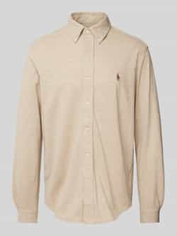 POLO Ralph Lauren gemêleerd regular fit overhemd tuscan beige heather