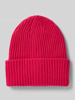 Pieces Beanie van ribtricot met omslag model 'HEXO'