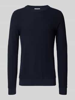 Lindbergh Gebreide pullover met structuurmotief en ronde hals