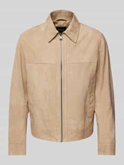 Boss Leren jack met strookzakken model 'Malbano'