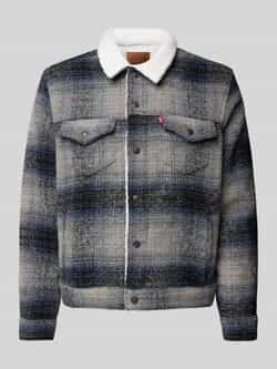 Levi's geruite jas PLAID TYPE3 SHERPA TRUCK grijs
