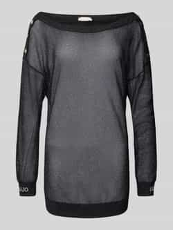 LIU JO SPORT Pullover van viscosemix in semi-transparant design