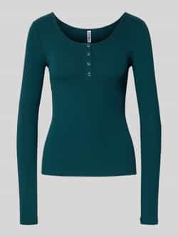 Pieces Slim fit shirt met lange mouwen van katoenmix model 'KITTE'