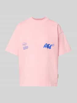 ANOTHER COTTON LAB Oversized T-shirt met labelprint model 'Oyster and Champagne'