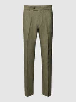 Carl gross Slim fit pantalon van linnen met persplooien model 'Tomte'