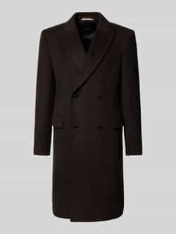 Boss Regular fit lange wollen jas van alpacamix model 'HYDE-DB-PEAK-254'