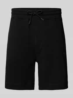 Hugo Boss Stijlvolle zwarte shorts met vetersluiting en zakken Black Heren