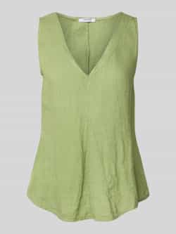 ZABAIONE Regular fit linnen blousetop met V-hals model 'Lu44cia'
