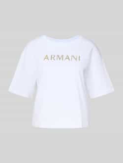 Armani Exchange Boxy fit T-shirt met siersteentjes
