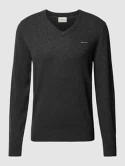 Gant Gebreide pullover van lamswolmix met V-hals