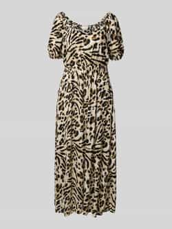 Ichi Midi-jurk van viscose met V-hals