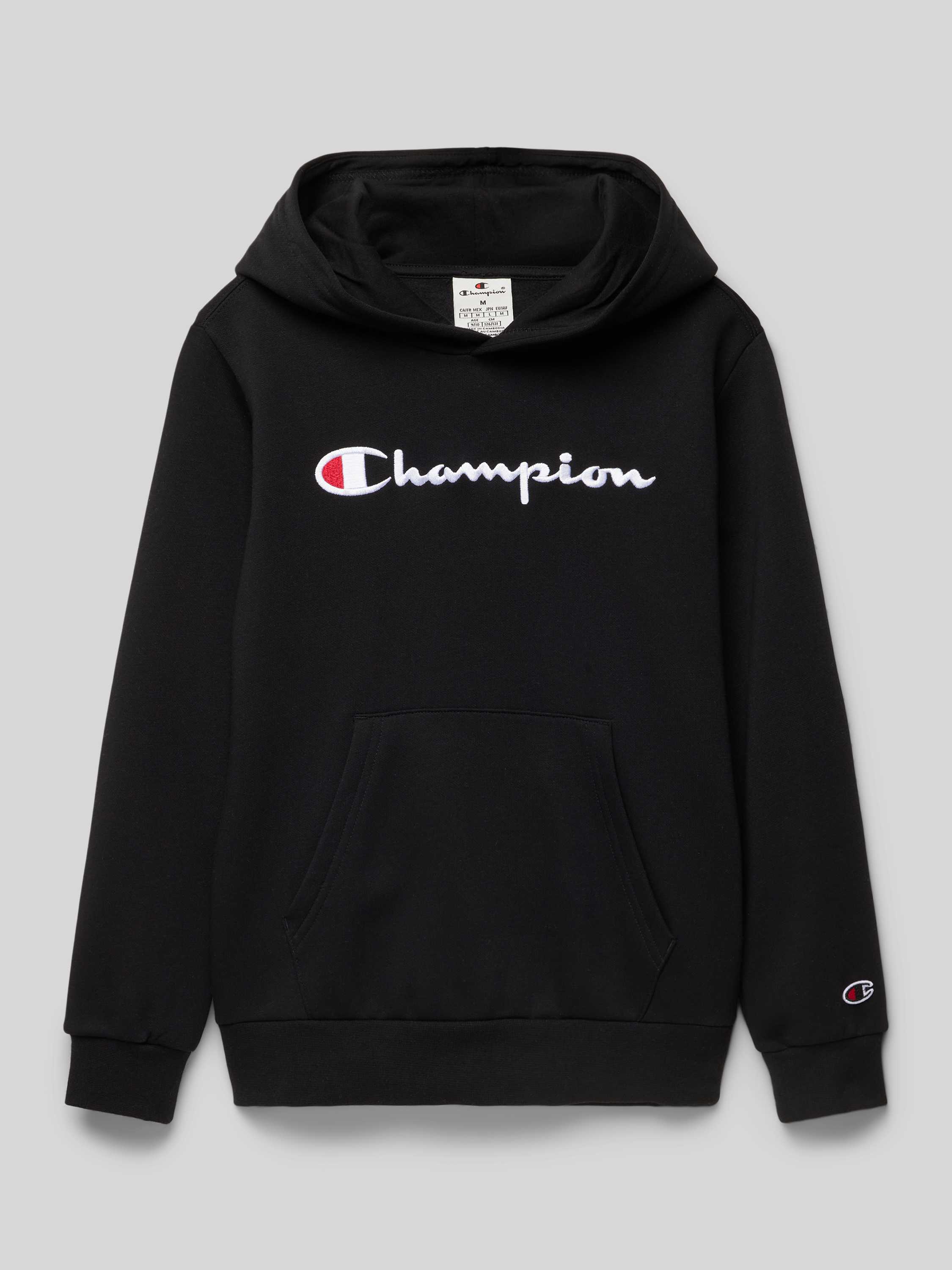 Champion Zwarte geborduurde logo hoodie Black Heren