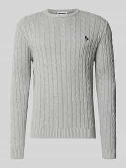 REVIEW Slim fit gebreide pullover met kabelpatroon