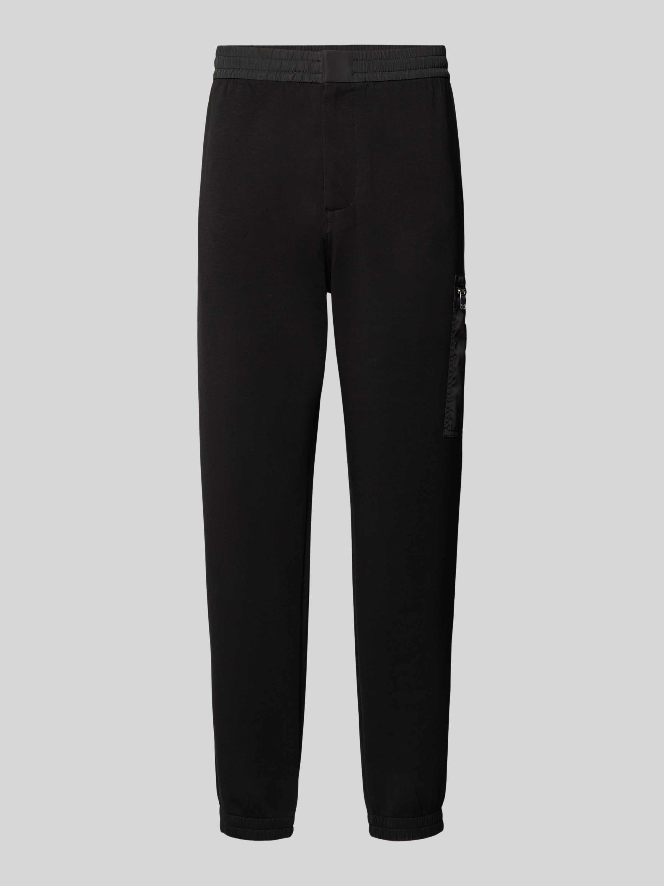 Armani Exchange Zwarte broek met zijzak met rits Black Heren