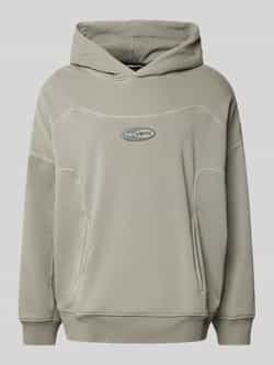 REVIEW Hoodie met labelbadge