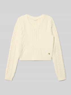 Guess Korte gebreide pullover met labeldetail