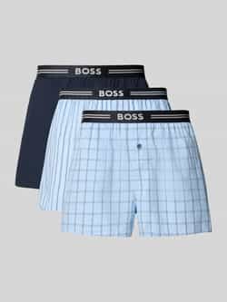 Boss Boxershort met elastische band met label in een set van 3 stuks