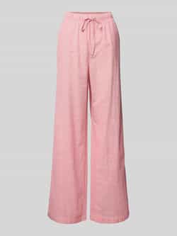 Pieces Wide leg broek van een mix van katoen en linnen model 'APIA'