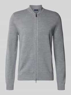Christian Berg Men Slim fit gebreid jack met opstaande kraag