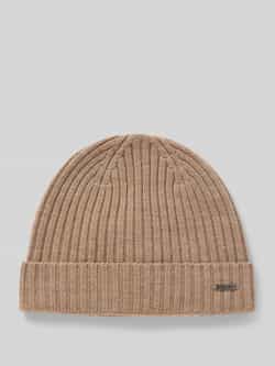 JOOP! Collection Beanie van wol met labeldetail model 'FRANCIS'