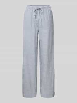 Pieces Wide leg broek van een mix van katoen en linnen model 'APIA'