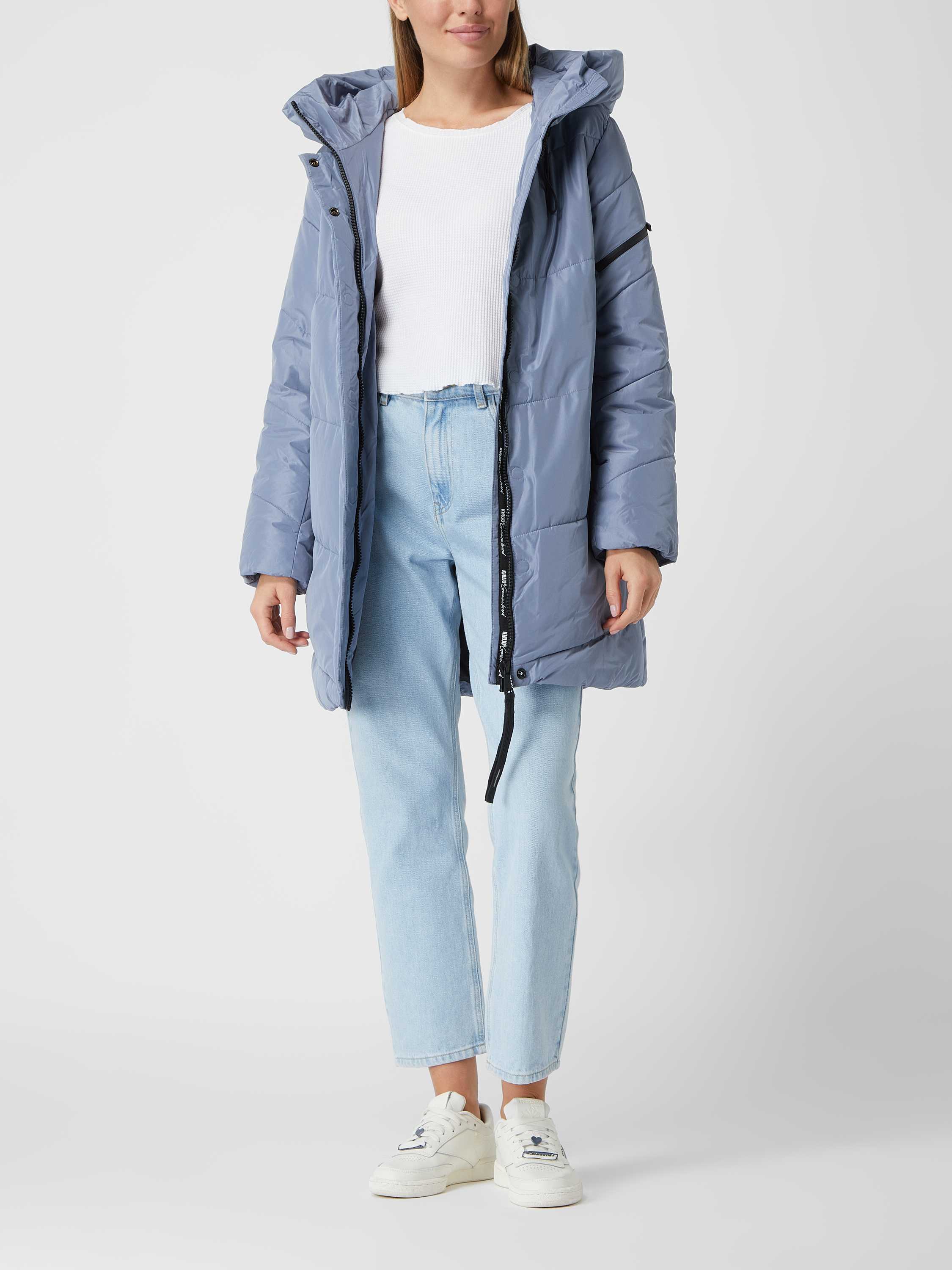 roem Kalmerend timer khujo Gewatteerde lange jas met capuchon, model 'Jordis4' in lichtblauw  online kopen | P&C