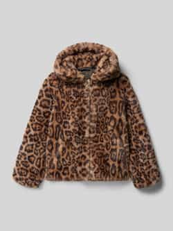 Guess Regular fit jack van imitatiebont met all-over dierenprint