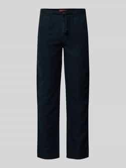 Superdry Straight leg linnen broek met tunnelkoord model 'Merchant'