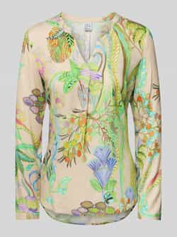 Emily Van den Bergh Slim fit blouse met tuniekkraag