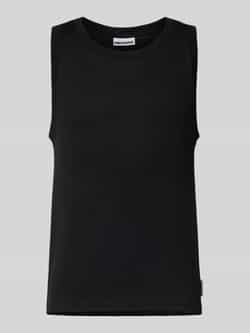 REVIEW Tanktop met ronde hals en labeldetail