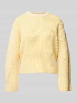 Moves Gebreide pullover met geribde ronde hals model 'Colina'