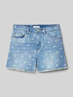 name it Slim fit korte jeans met motiefprint model 'ROSE'