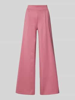 Ichi Wide leg stoffen broek met bandplooien model 'KATE'