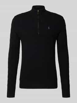 Polo Ralph Lauren Gebreide pullover van een mix van katoen en kasjmier met opstaande kraag