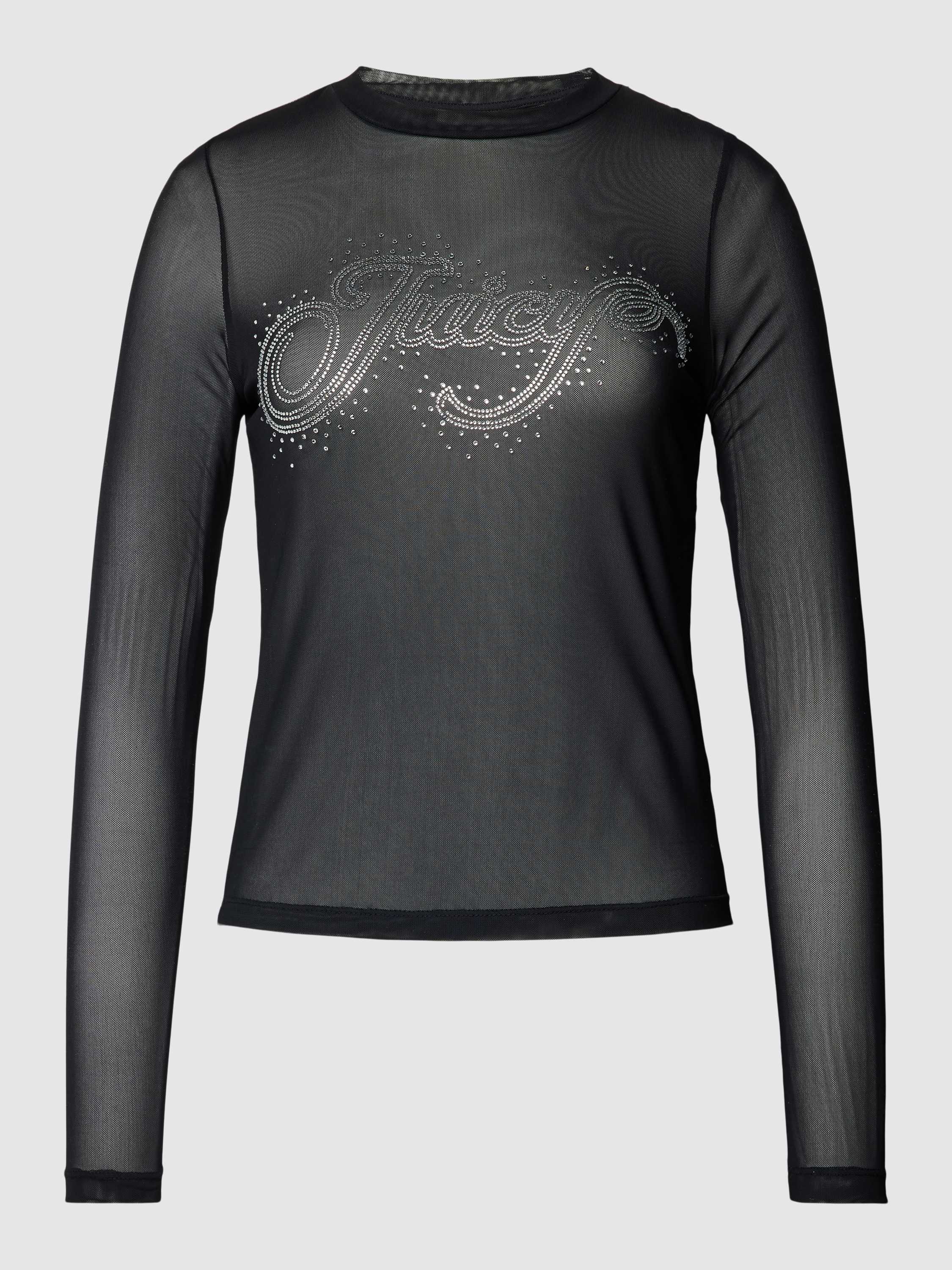 Juicy Couture Semi-transparant shirt met lange mouwen en labelopschrift van strass-steentjes model 'RAHEEM'
