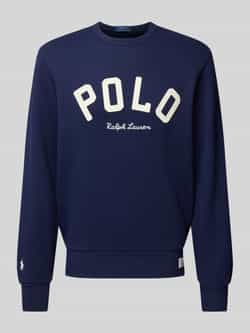 Polo Ralph Lauren Geborduurd Logo Sweatshirt met Vilt Applicaties Blue Heren