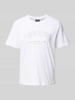 Pieces Regular fit T-shirt van puur katoen model 'TARA'