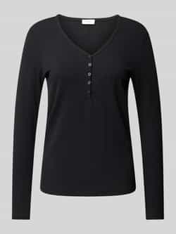 S.Oliver RED LABEL Slim fit shirt met lange mouwen met henley hals