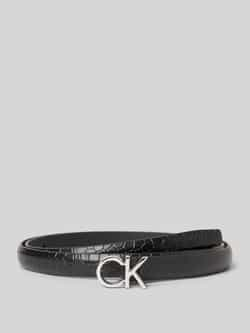 Calvin Klein Krokodil Effect Dunne Riem Black Heren