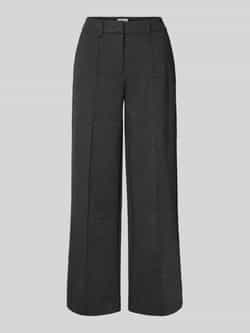 Ichi Wide leg stoffen broek met vaste persplooien model 'KATE'