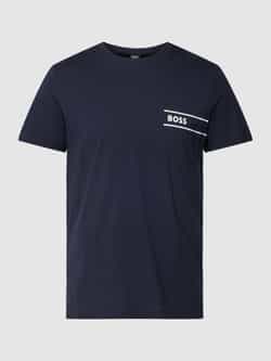 Hugo Boss Logo T-shirt Aansluitende Ronde Hals Blue Heren
