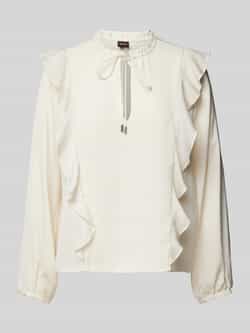 Boss Orange Regular fit blouse met volants model 'BIRENNA'