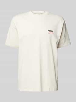 WOODBIRD T-shirt met labelprint model 'Baine Ganbei'