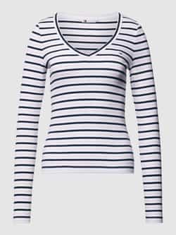 TOMMY JEANS Shirt met lange mouwen TJW SLIM ESS STRIPE RIB V LS