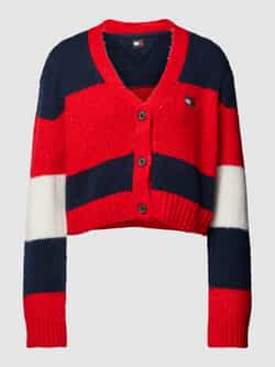 Tommy Hilfiger Colorblock V-hals Cardigan Donker Nacht Marine Multicolor Dames