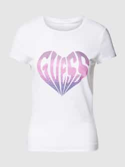 Guess T-shirt met strass-steentjes model 'HEART'