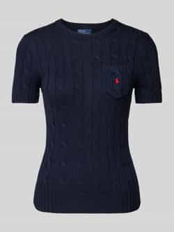 Ralph Lauren Blauwe Katoenen Trui met Iconisch Pony Logo Blue Dames